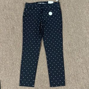 NWT women’s old navy pixie pant size 6 ankle length black polka dots
